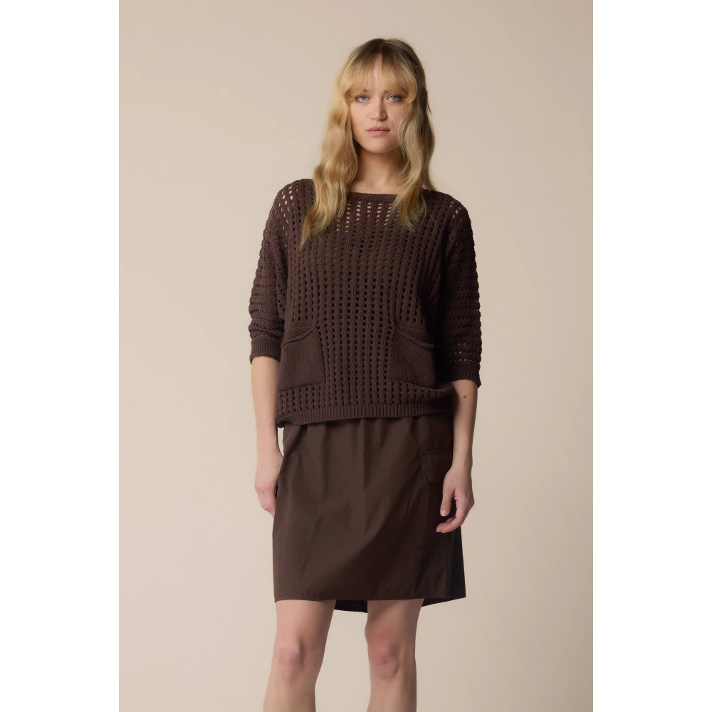 Kocca Stijlvolle Gebreide Kleding voor Vrouwen Brown Dames