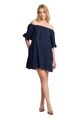 Angle-Shouldered Short Dress