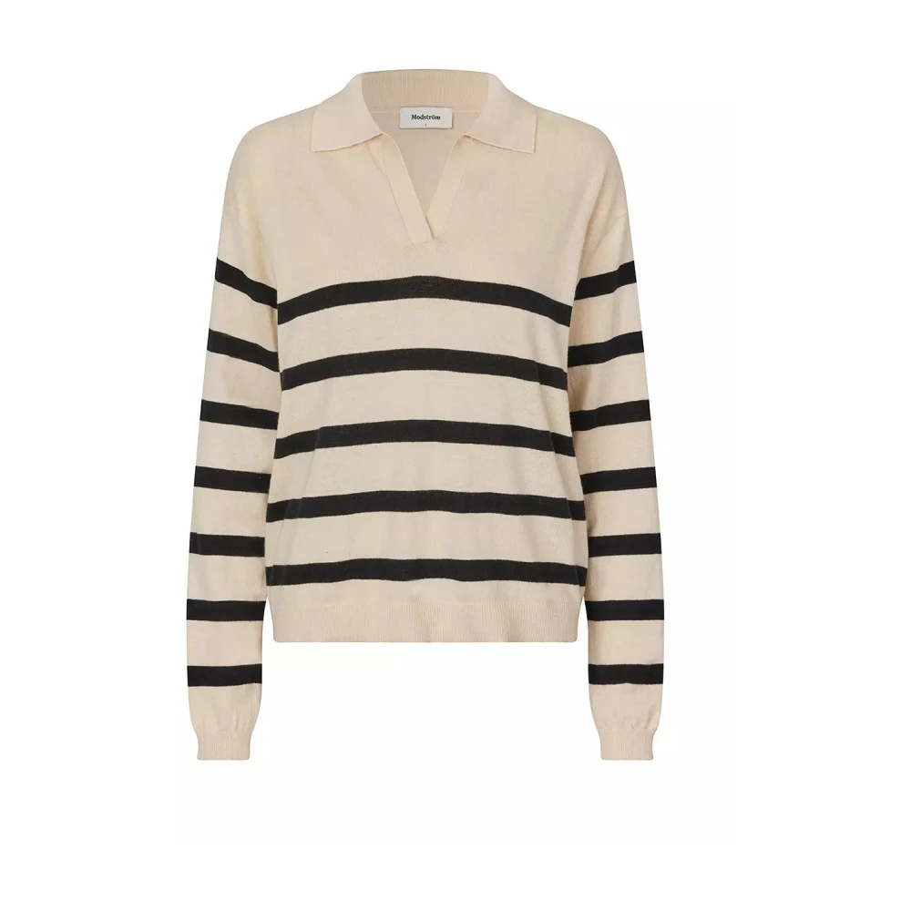 Modström Ivoor gestreepte V-hals trui Multicolor Dames