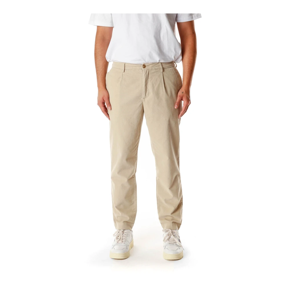 American Vintage Uomo Beige - Pantaloni In Velluto A Coste Con Chiusura A Bottone - Trousers - L
