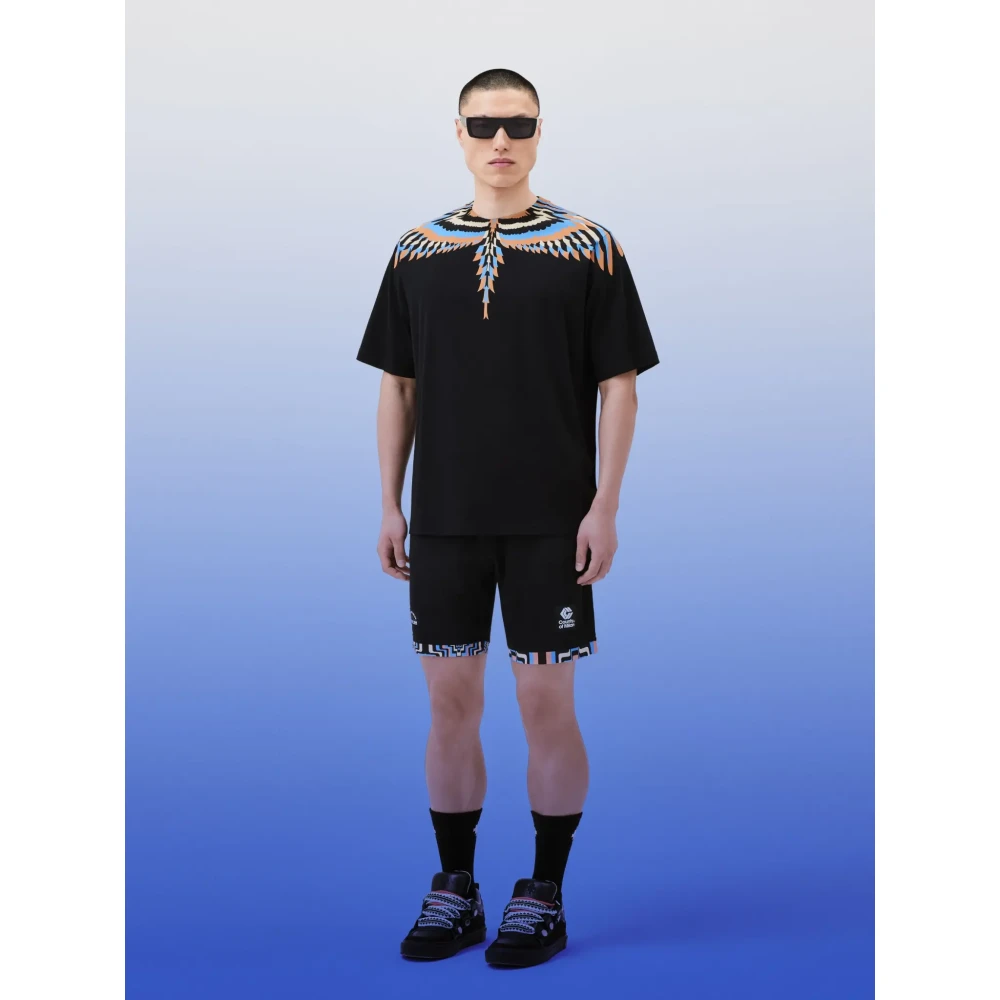 Marcelo Burlon Optical Wings Oversized Tee Zwart Zalm Black Heren