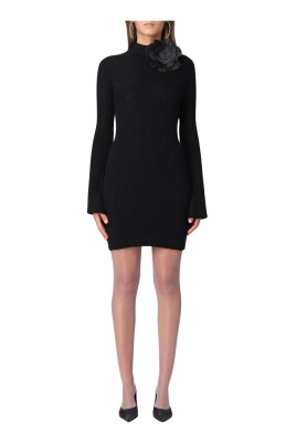 black-flower-detail-mini-dress