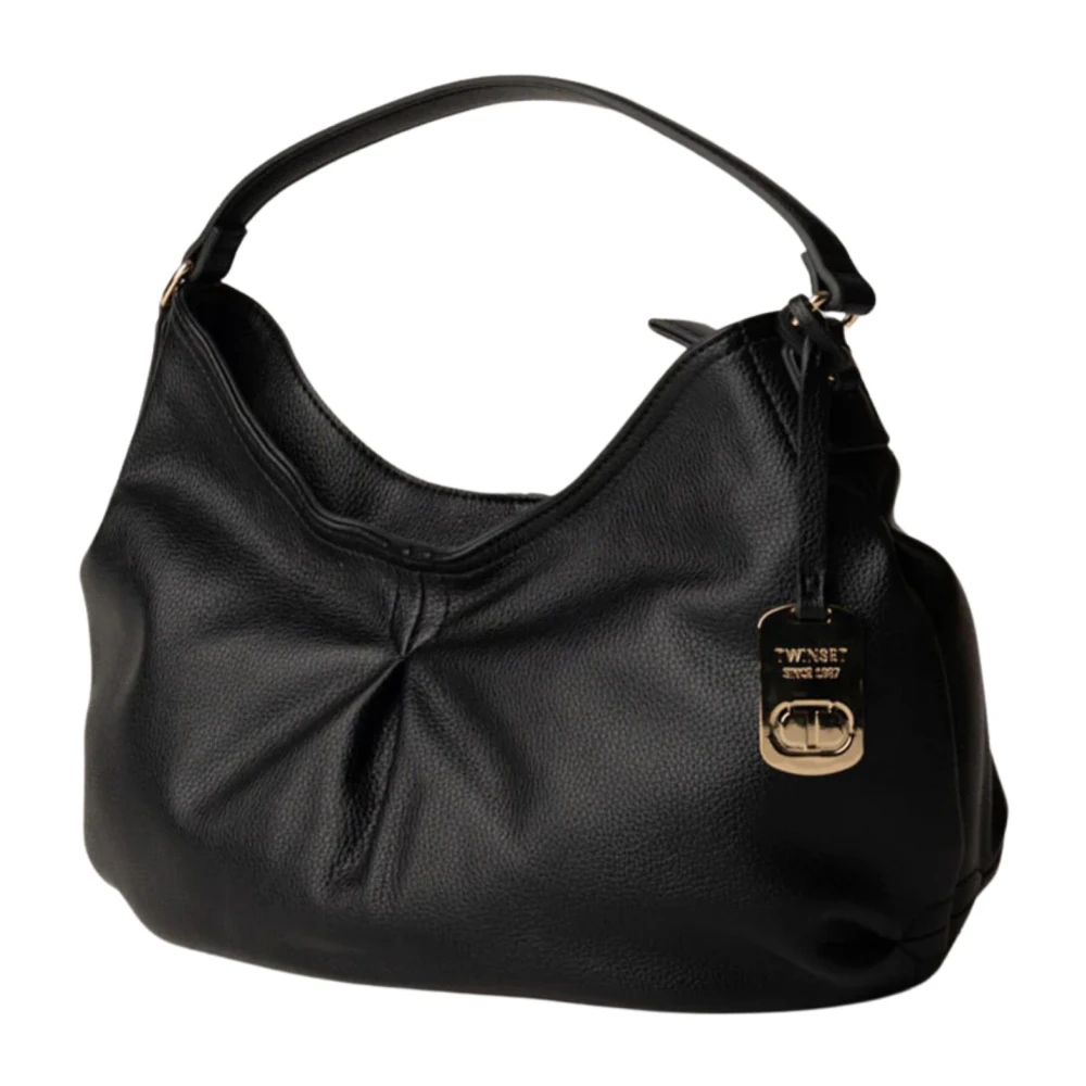 Twinset Stijlvolle Schoudertas met Logohanger Black Dames