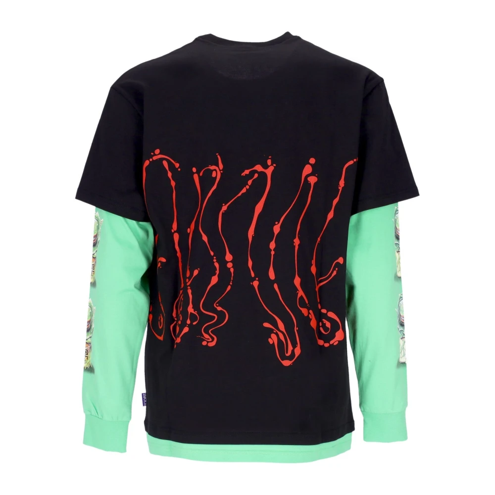 Octopus Zwarte Longsleeve Tee Dripper Multicolor Heren