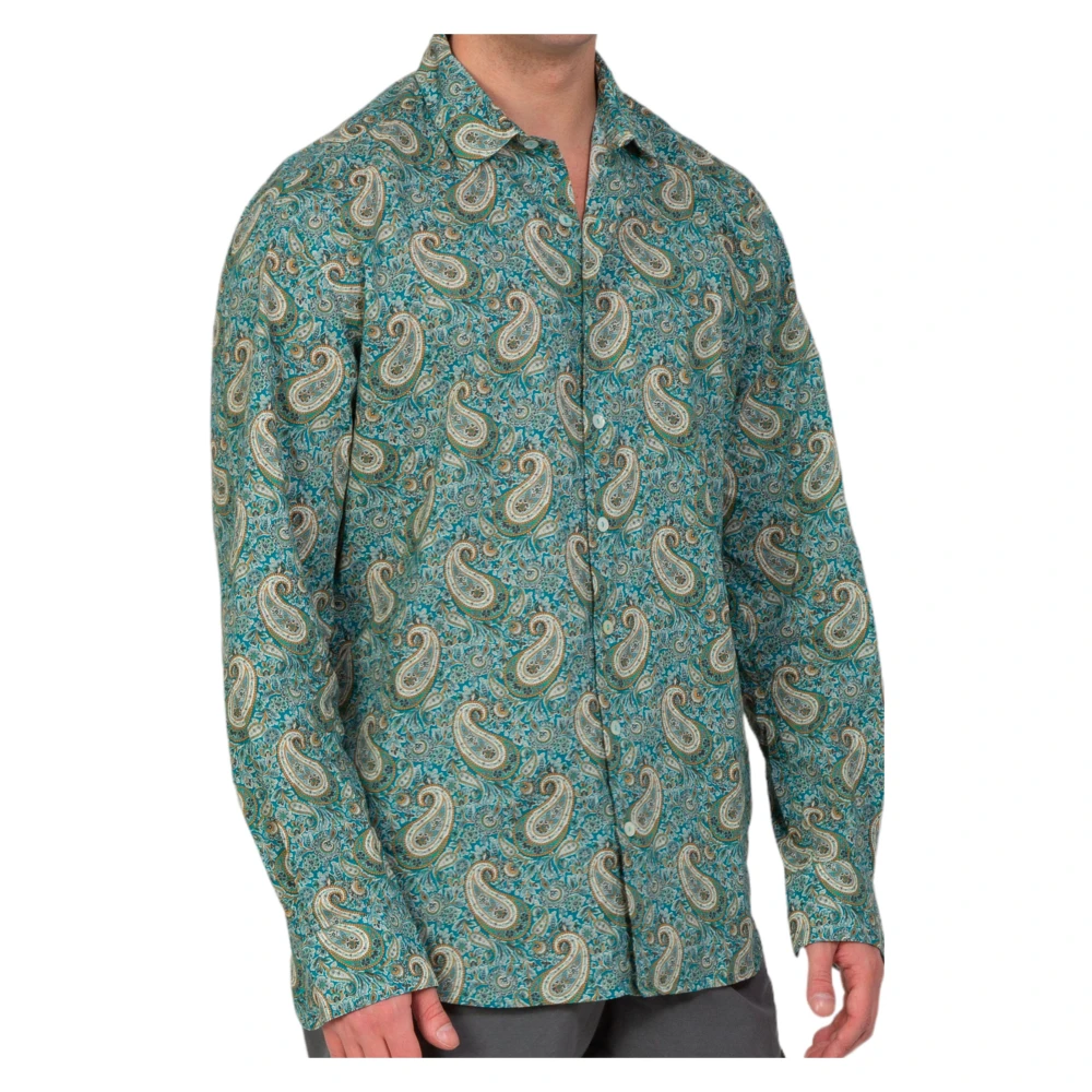 MC2 Saint Barth Paisley Shirt in Lee Manor Stijl Green Heren