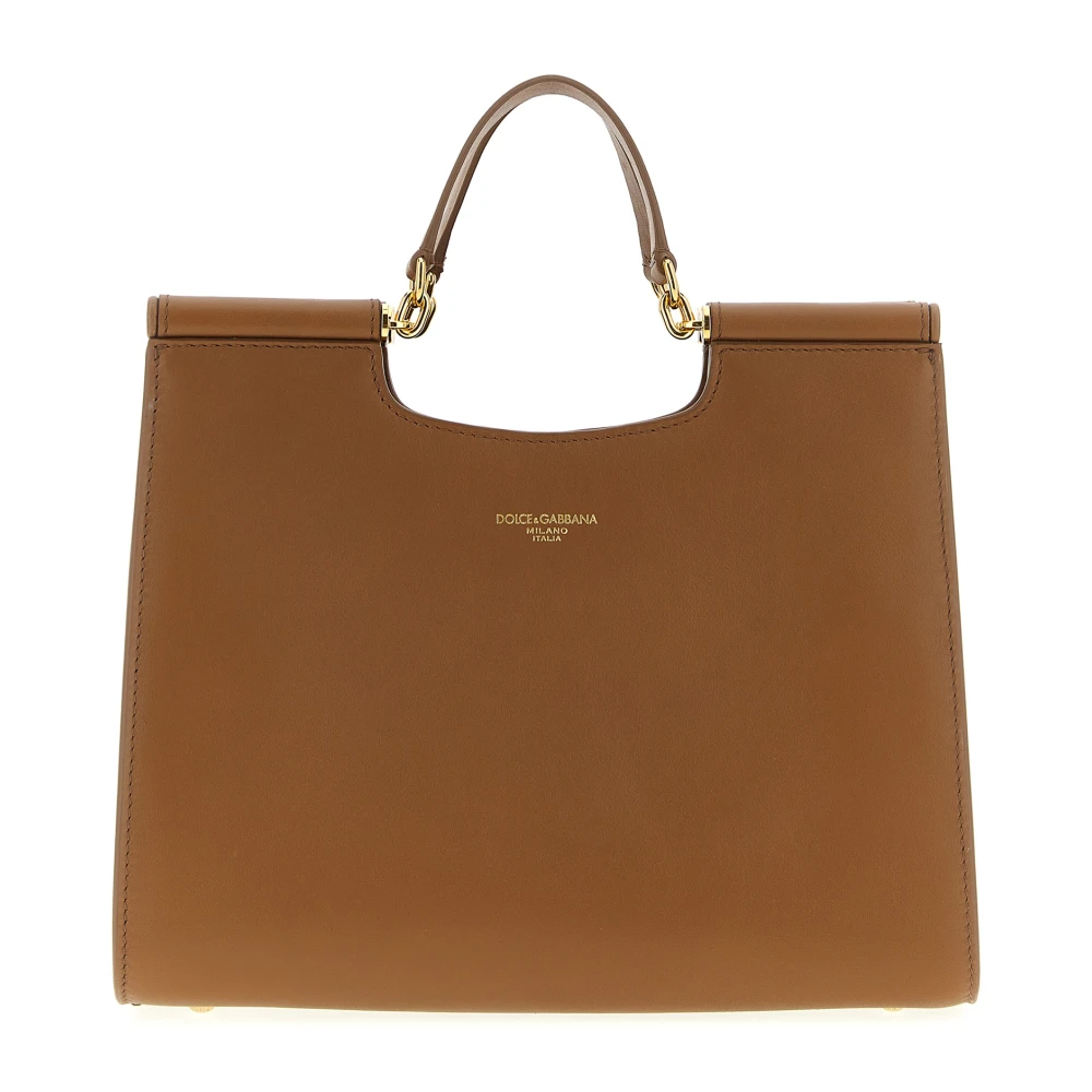 Dolce & Gabbana Women's Brown Shopping Bags, One Size, Small Sicily Shopper