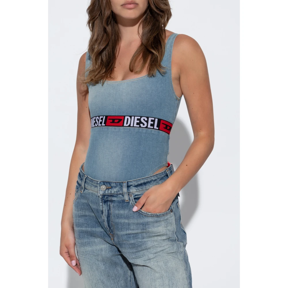 Diesel Bodysuit met De-Geny-S logo Blue Dames