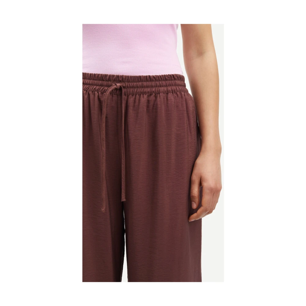 Samsøe Wide Leg Trousers Brown Dames