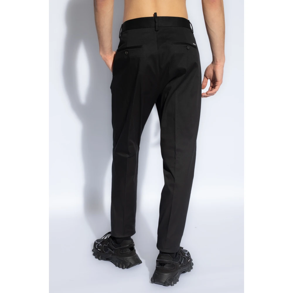 Dsquared2 Plooivoorkant broek Black Heren