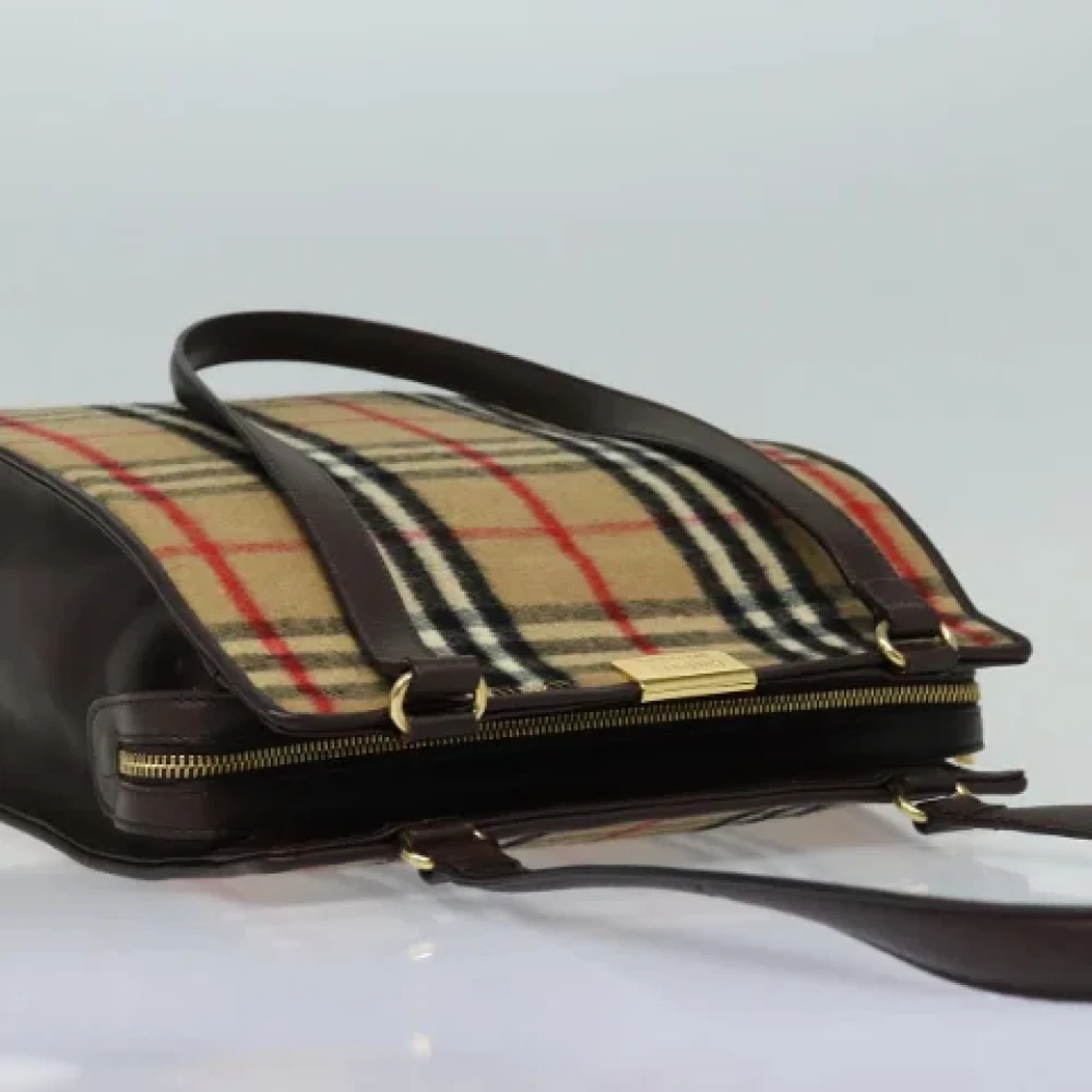 Burberry Vintage Pre-owned Wool shoulder-bags Beige Dames