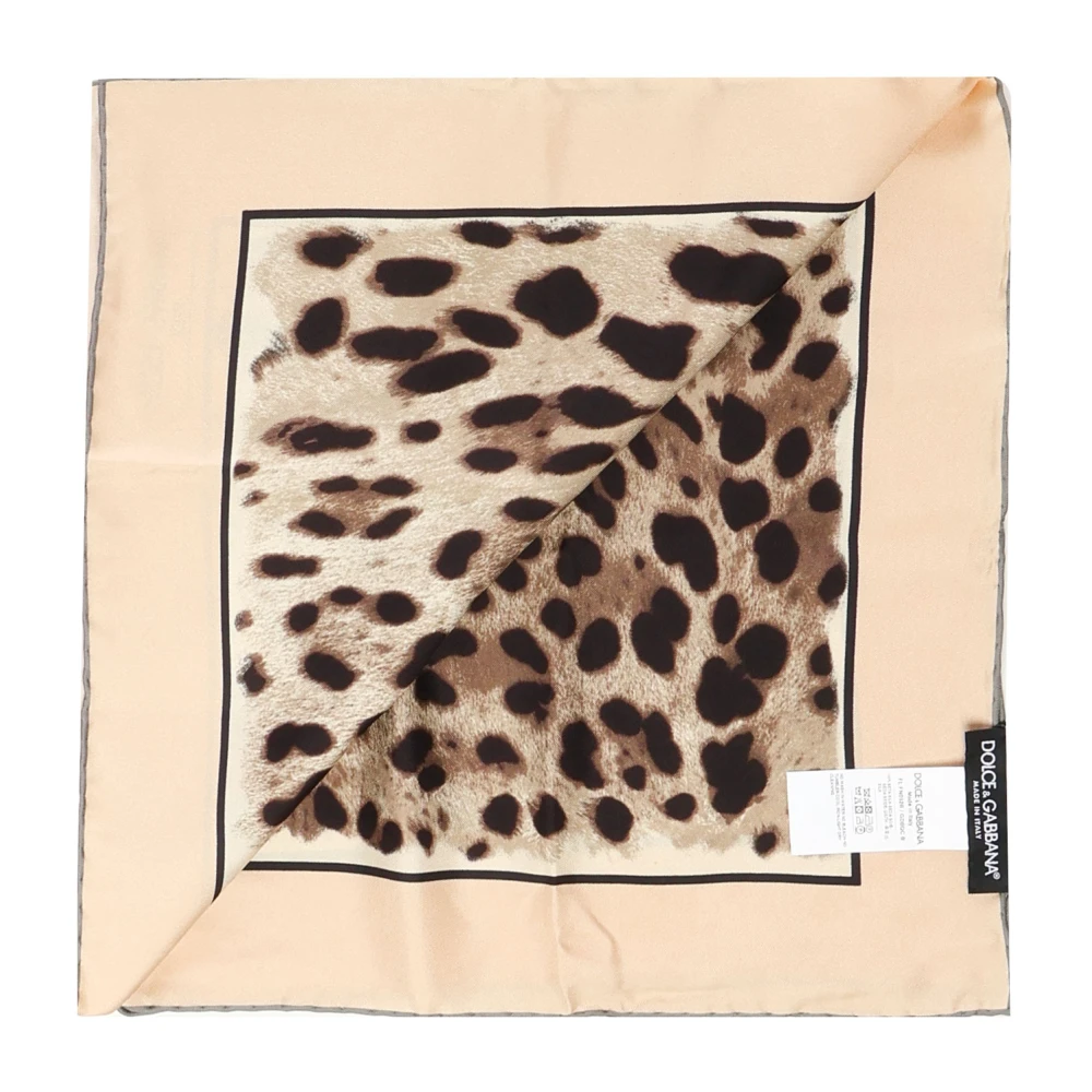 Dolce & Gabbana Luipaardprint Twill Sjaal Haarband Brown Dames
