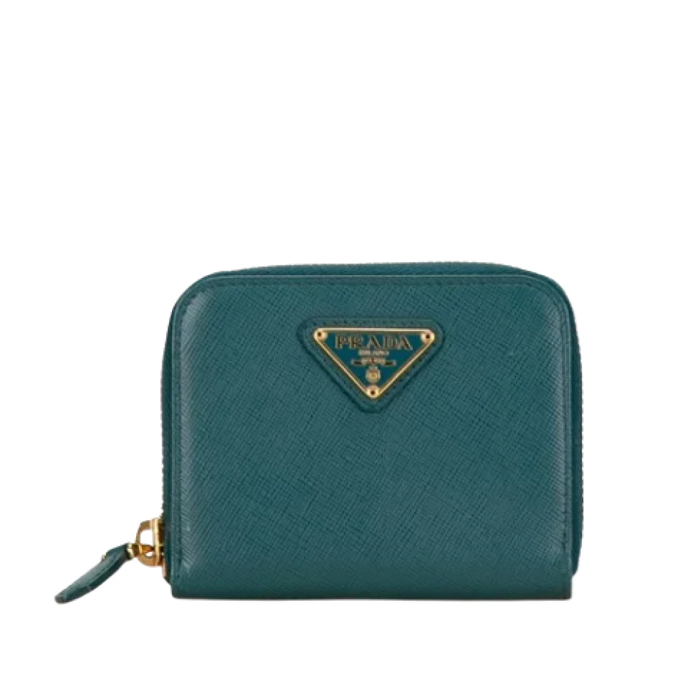 Prada Vintage Pre-owned Leather wallets Green Dames