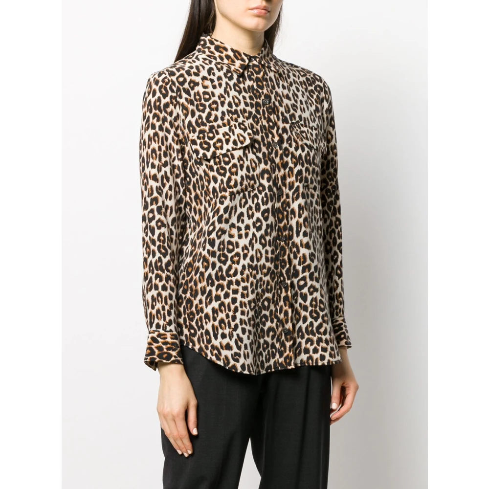 Equipment Zijden Signature Shirt Brown Dames