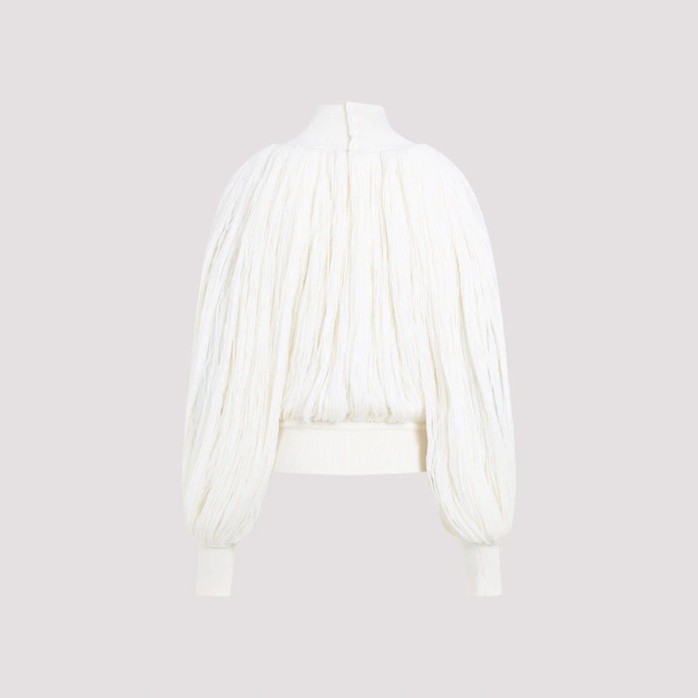 Alaïa Fringes Jumper Wit Casual Stijl White Dames