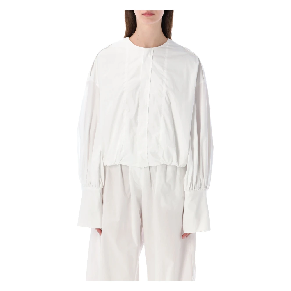 Thelatest White Poplin Shirt - Female - Blouses - S - Blouses & Shirts