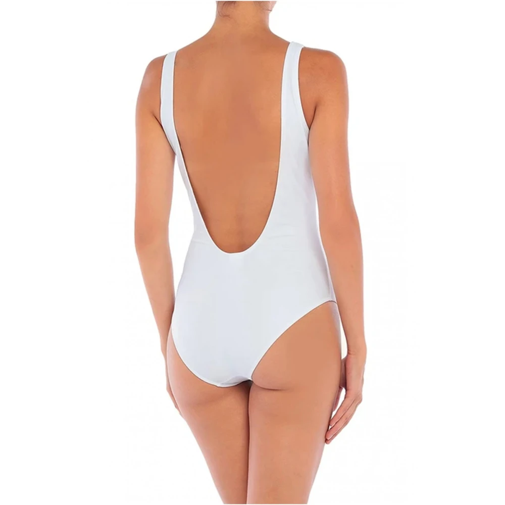 Moschino Logo Badpak Wit Stretch Bikini White Dames