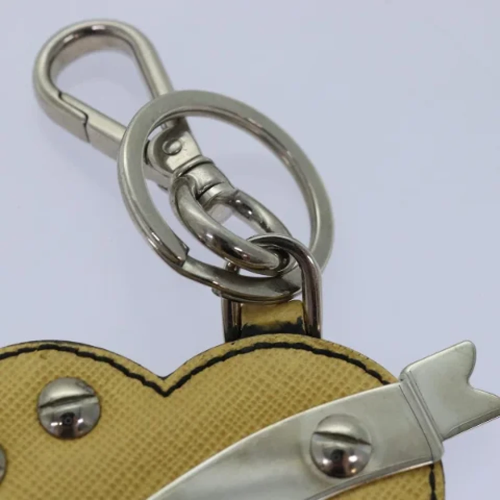 Prada Vintage Pre-owned Leather key-holders Yellow Dames