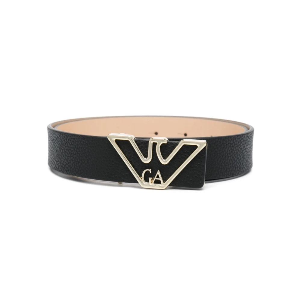 Emporio Armani Black Belts, Female, 85 Cm, Leather Logo-Buckle Belt