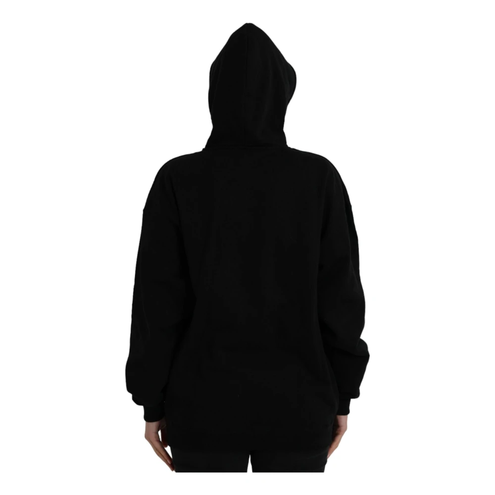 Balenciaga Zwarte Katoenen Logo Hoodie Black Dames