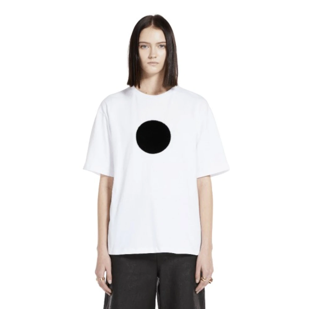 Max Mara Stijlvolle T-shirt met Meerkleurige Print White Dames