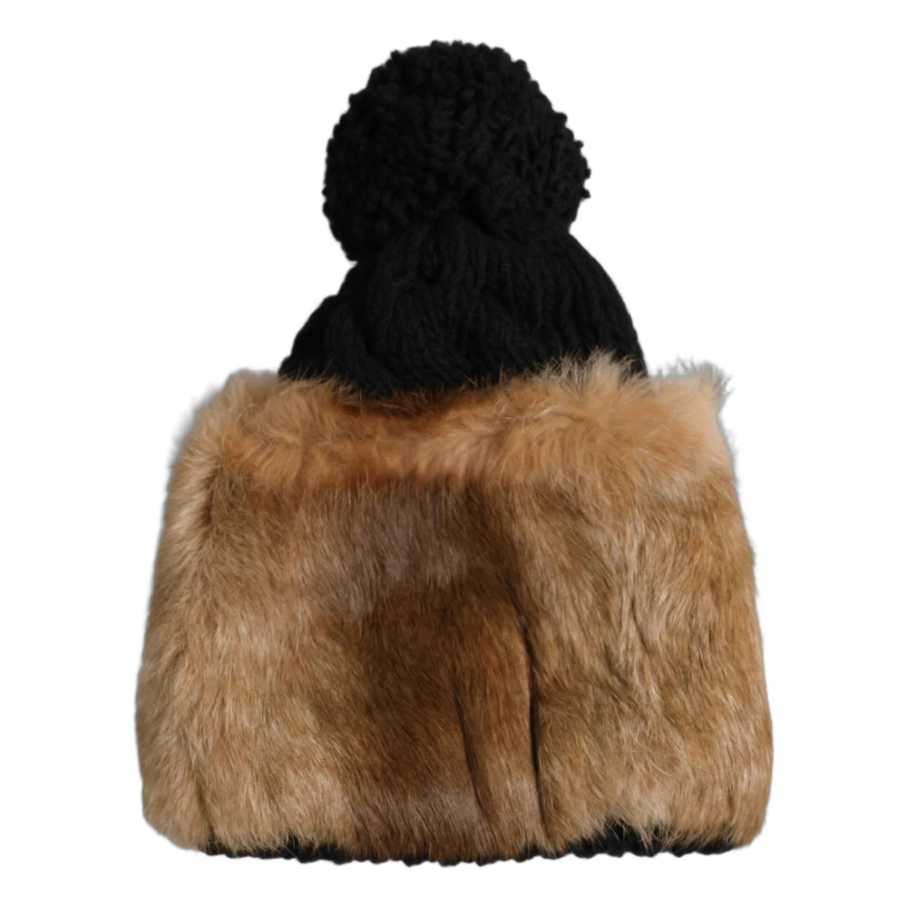Dolce & Gabbana Black Brown Dyed Rabbit Real Fur Winter Beanie Hat - 56 cm|XS - Image 2