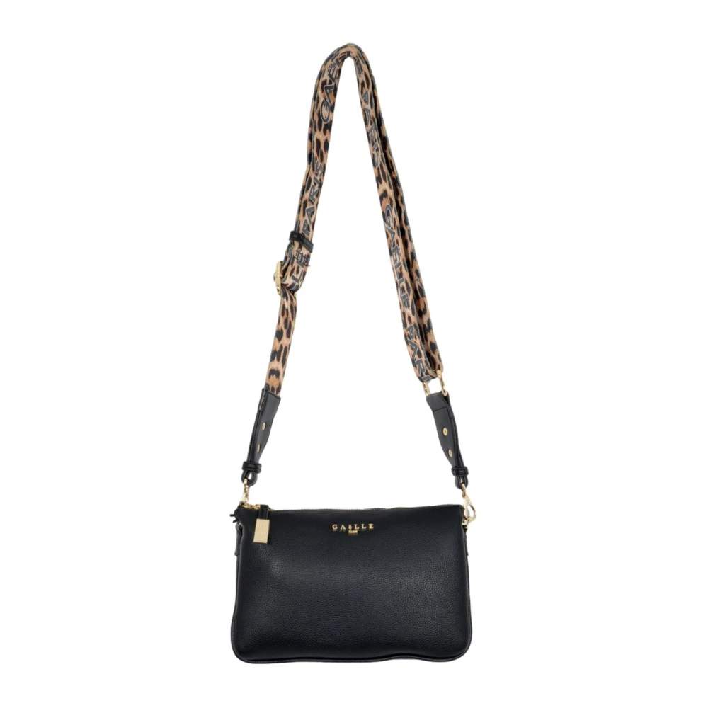Gaëlle Paris Luipaardprint Schoudertas Zwart Black Dames
