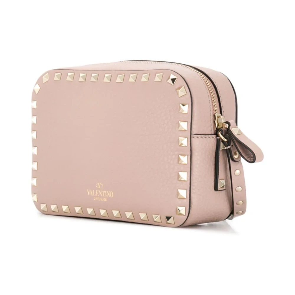 Valentino Garavani Studded Roze Leren Crossbody Tas Pink Dames