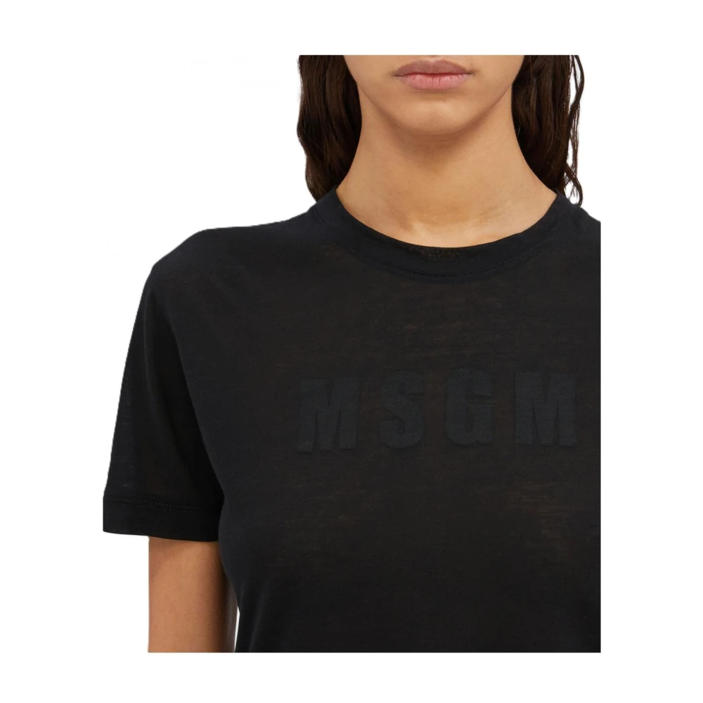 Msgm Katoenen T-shirt Black Dames