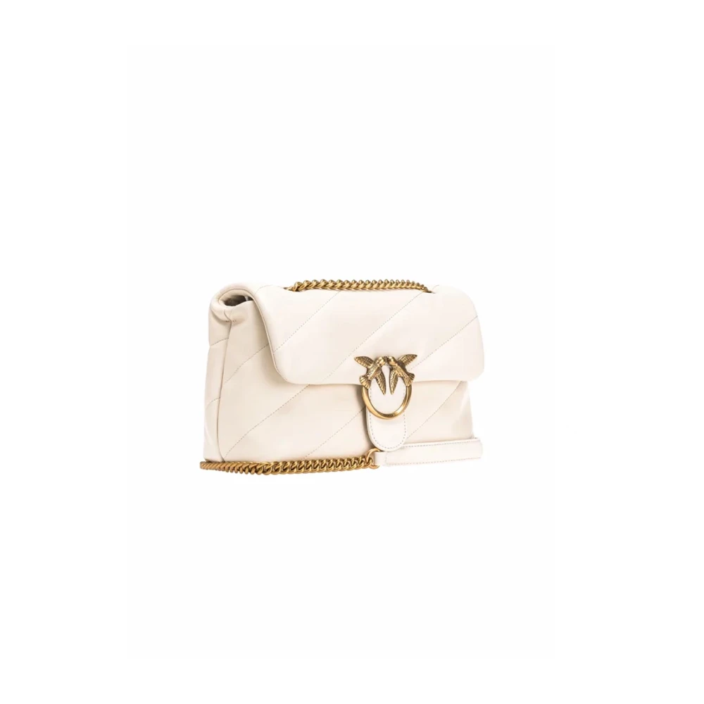 pinko Grote Love Bag Puff in zacht Nappa-leer White Dames
