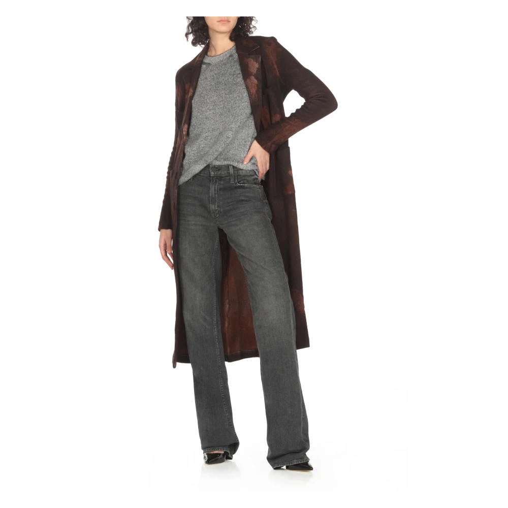Avant Toi Bruine wollen jas met pieklapel Brown Dames