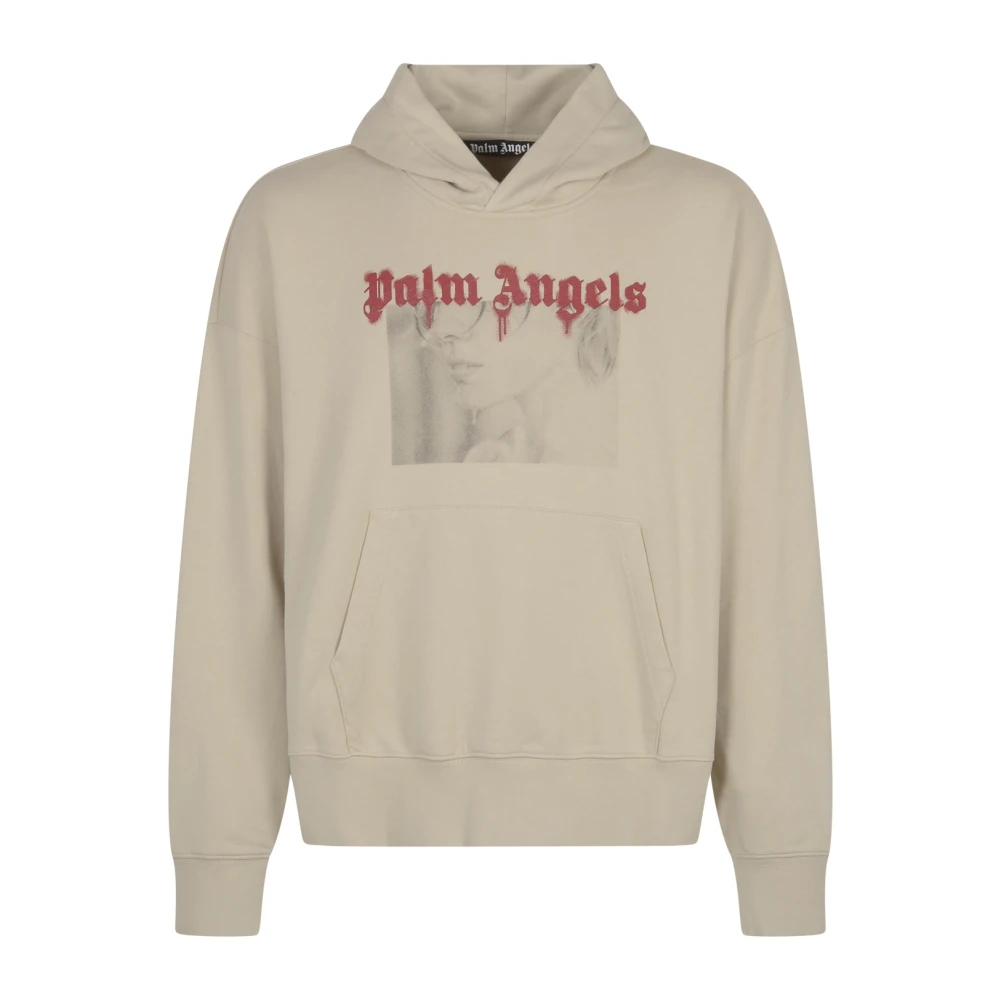 Palm Angels Portret Potlood Hoody Sweaters Beige Heren