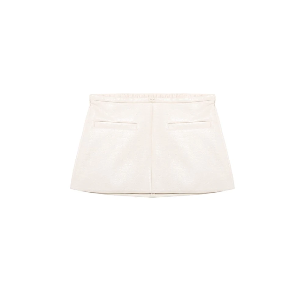 Courrèges Vinyl Mini Rok in Effen Kleur White Dames