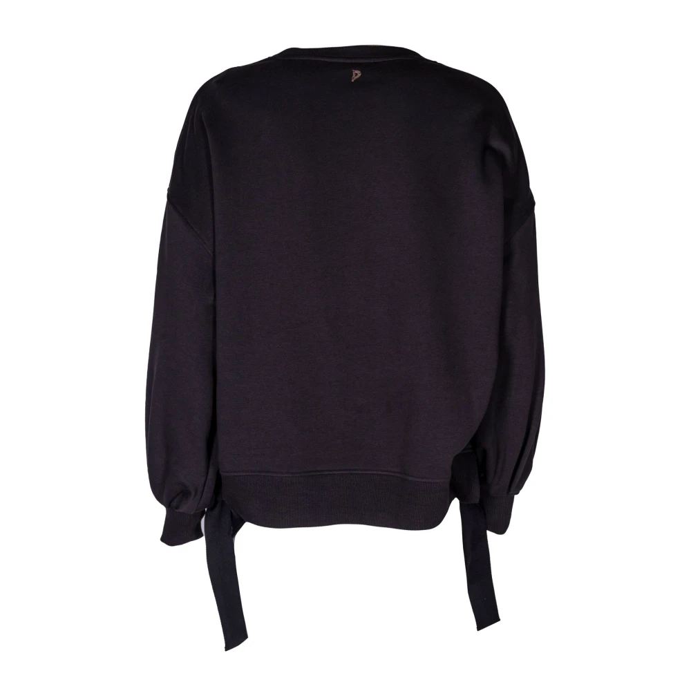 Dondup Dames Sweatshirt met Ruchedetails Black Dames
