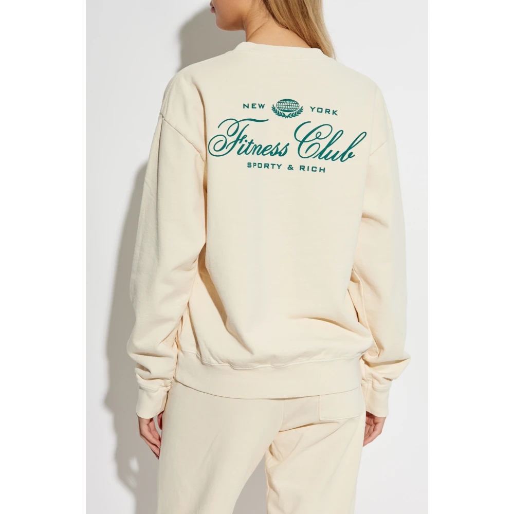 Sporty & Rich Sweatshirt uit de Fitness World collectie Beige Unisex