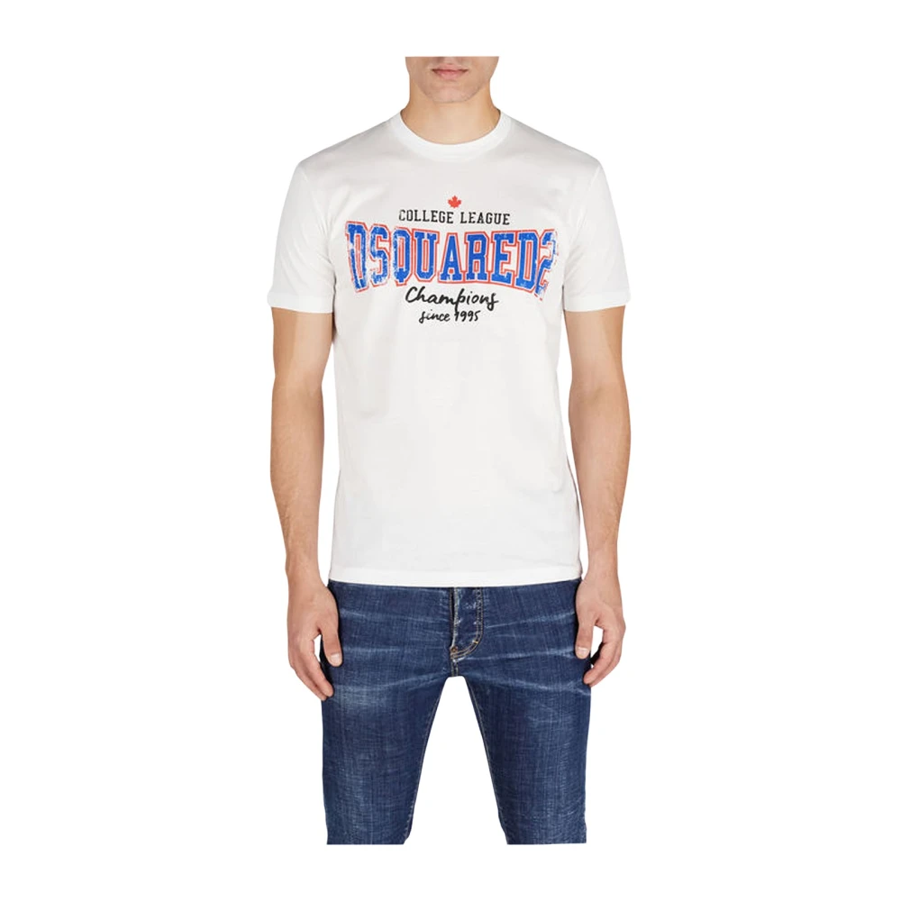 Dsquared2 Champions Blanco College League T-Shirt White Heren
