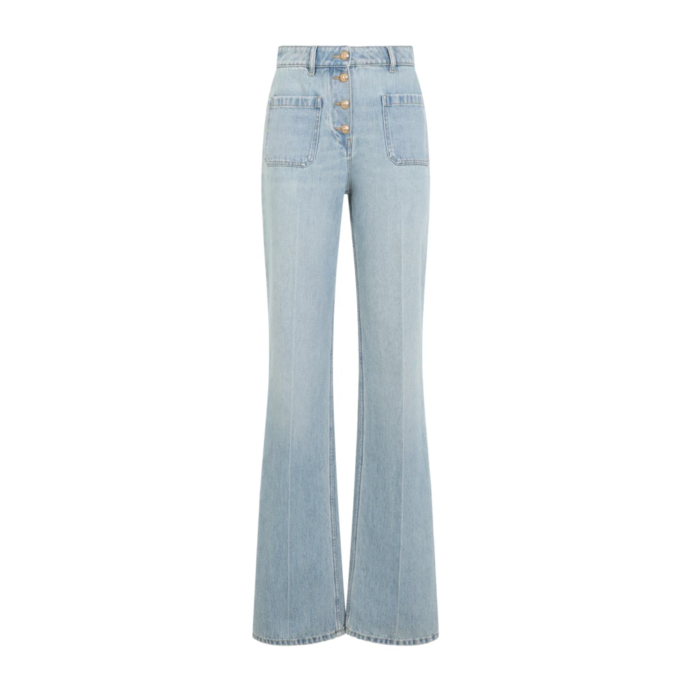 Valentino Blue Chez Cotton Jeans - Female - Flare Jeans - W26 - Jeans