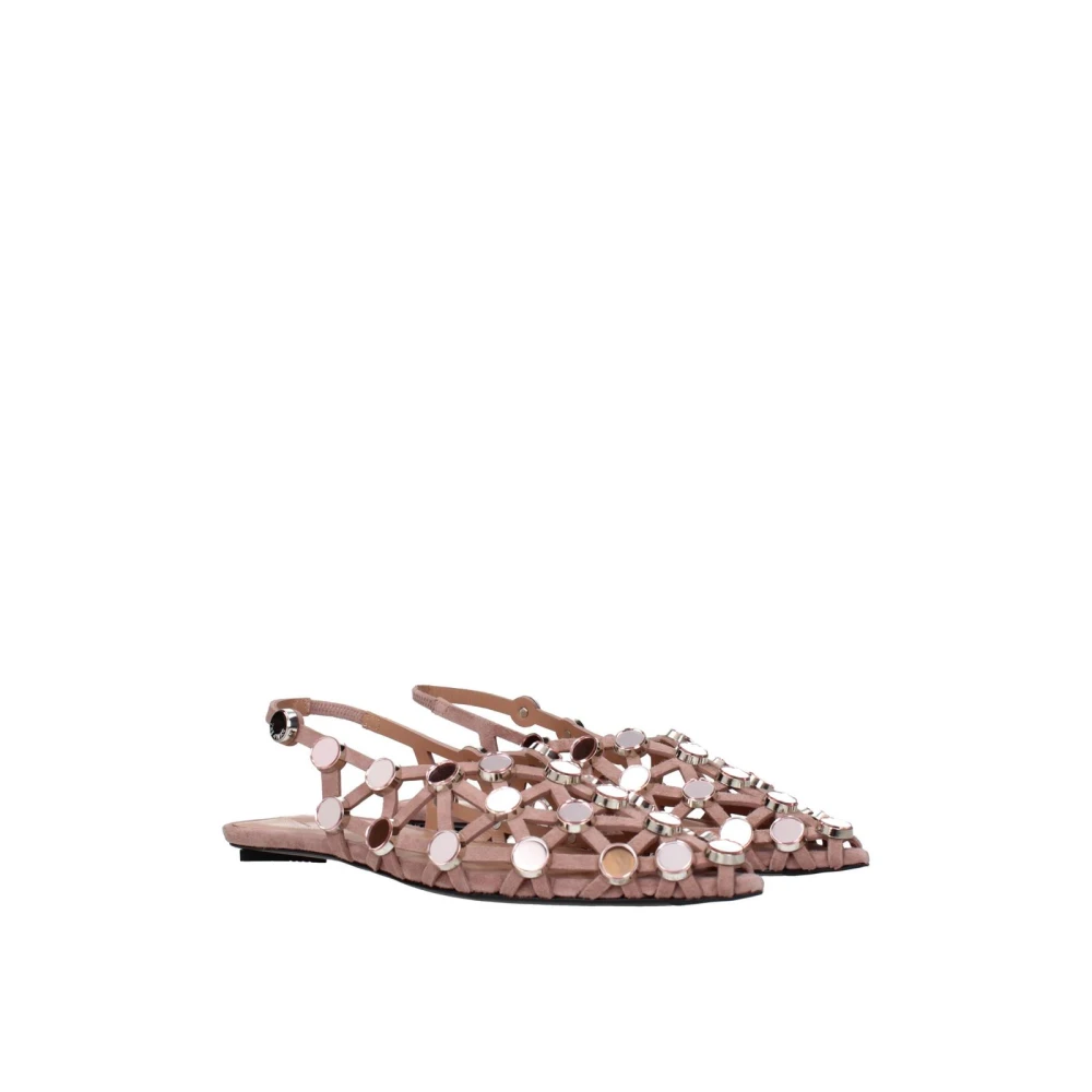 The Attico Women's Pink Leather Ballet Flats