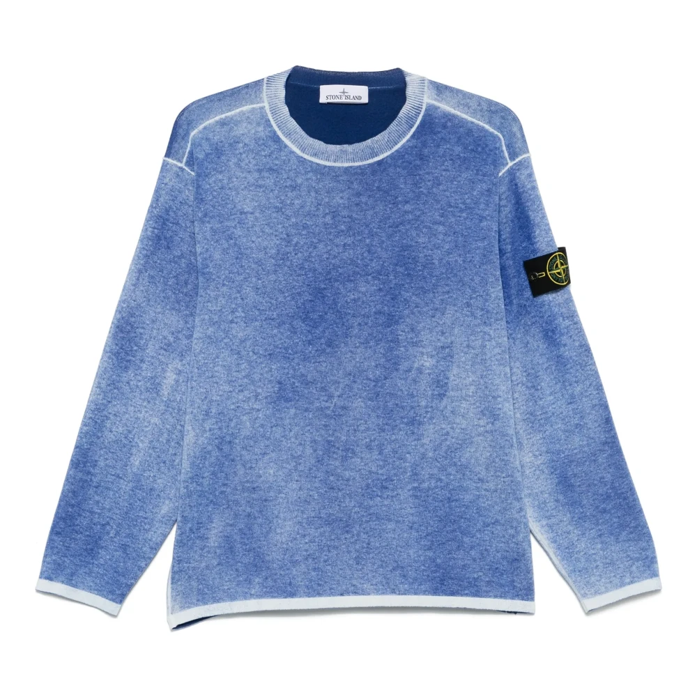 Stone Island Blauwe Sweater met Badge Blue Heren