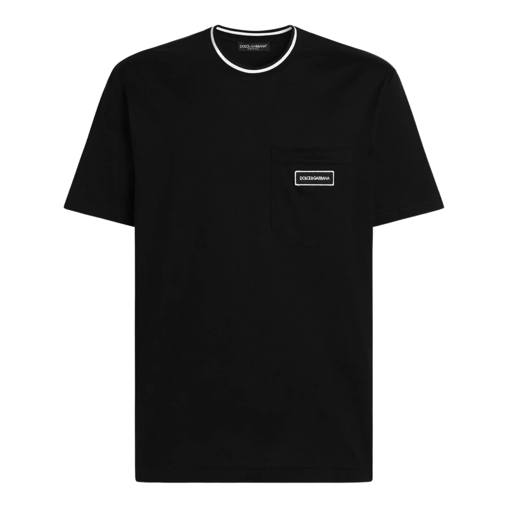 Dolce & Gabbana Cotton T-Shirt With Logo - Male - T-Shirts - Black - S - Tops