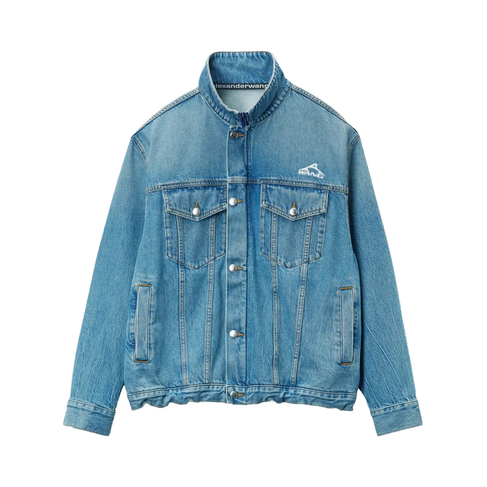 Alexander wang Lichtblauwe Knoopsluiting Buitenkleding Blue Dames
