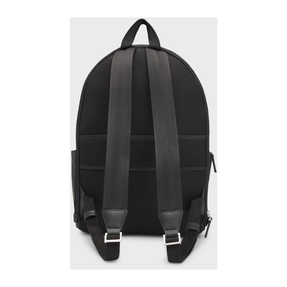 Boss Zwarte Rugzak van Kunstleer met Monogram Zak Black Heren