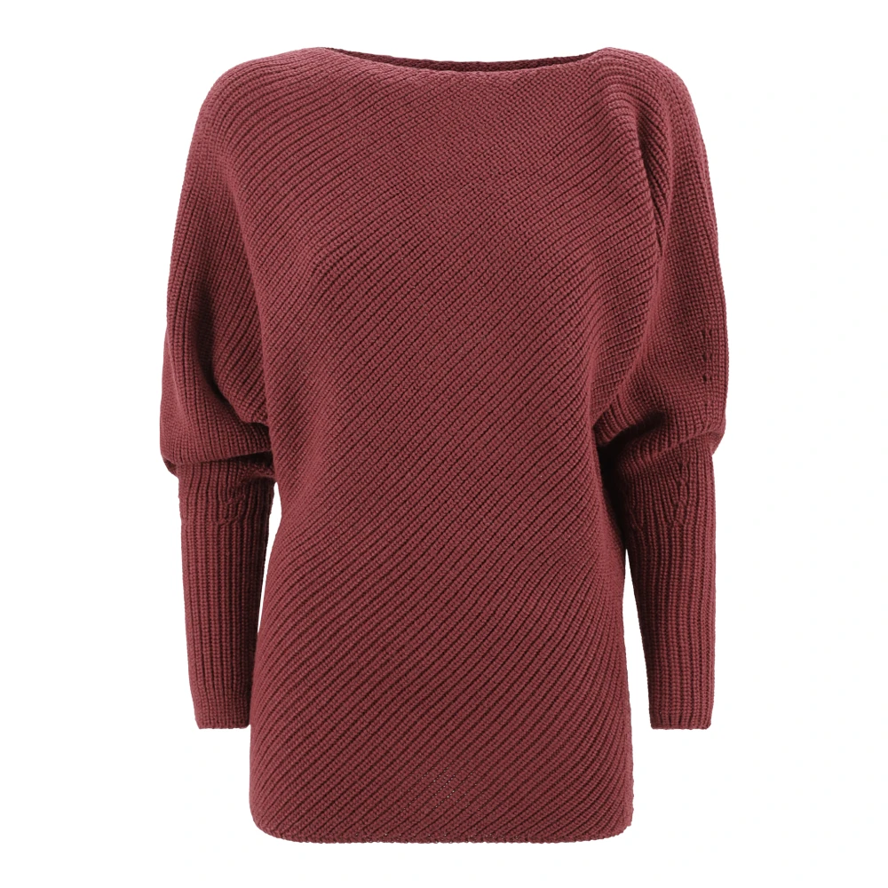 Philosophy di Lorenzo Serafini Chunky Ribbed Batwing Sweater Red Dames