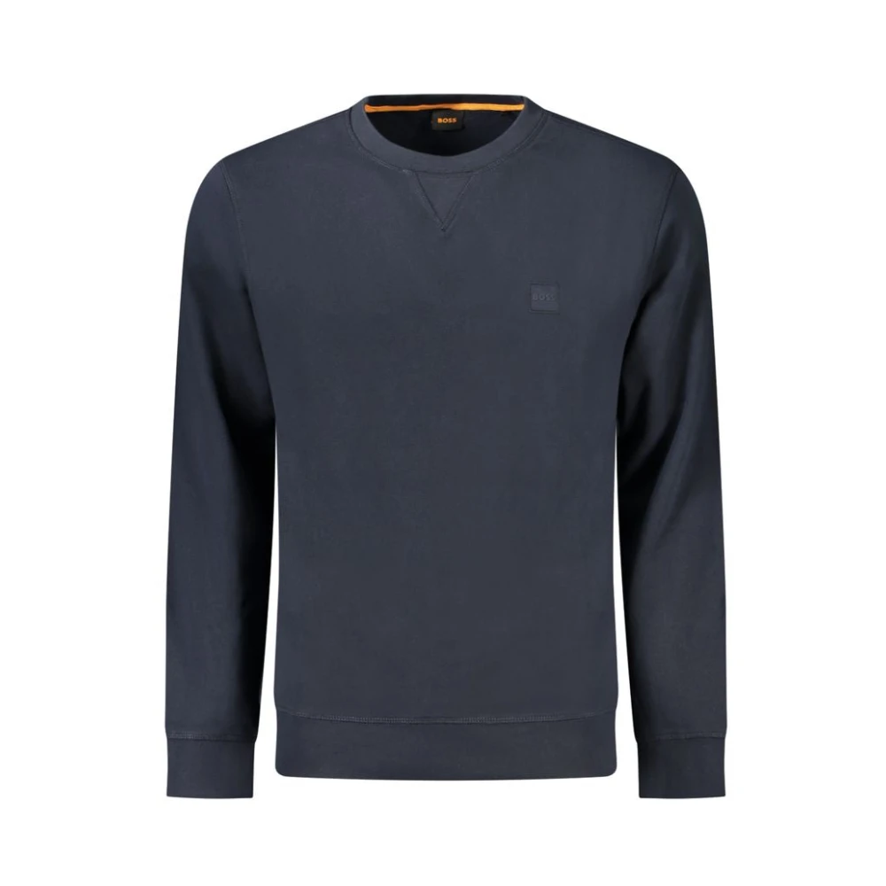 Hugo Boss Blauwe Katoenen Trui Blue Heren