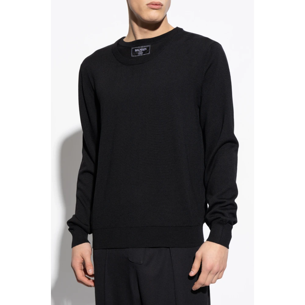 Balmain Wollen trui Black Heren
