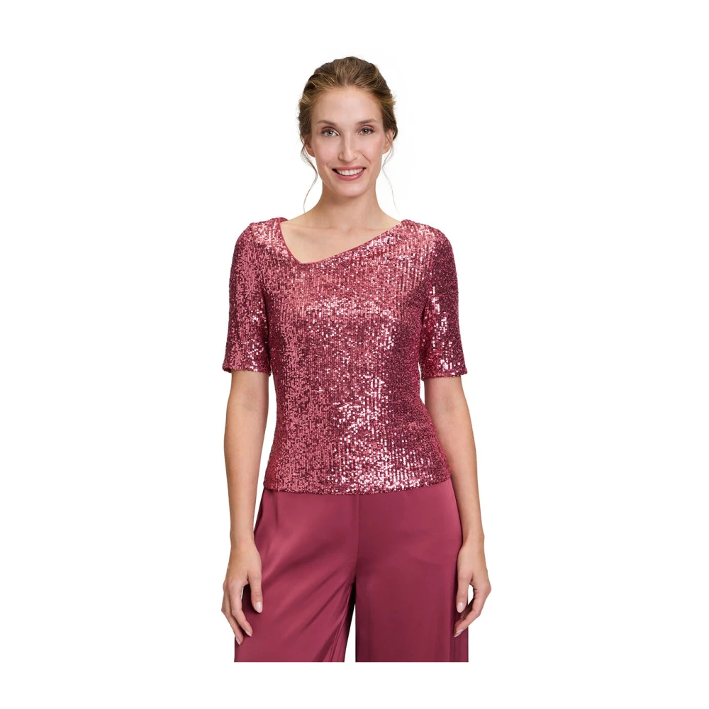 Vera Mont Korte Mouw Shirt Top Red Dames