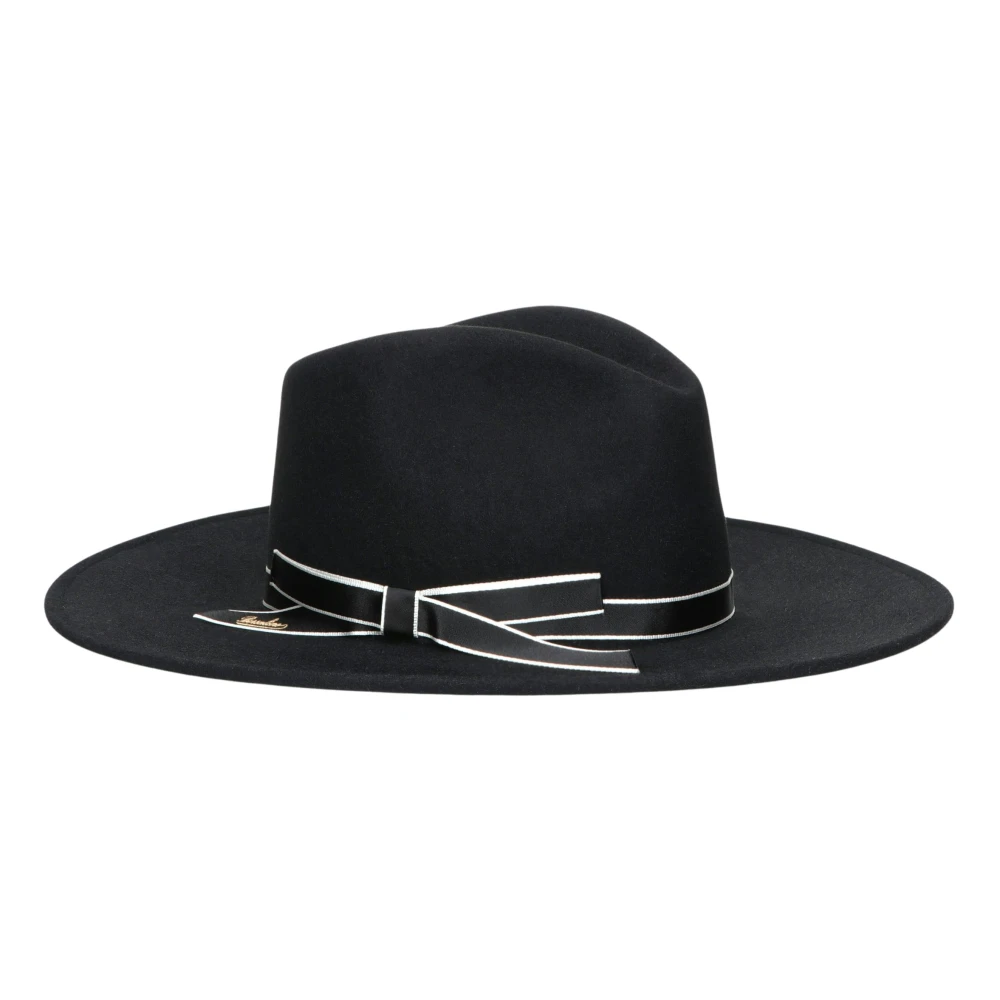 Borsalino Stijlvolle vilten hoed met elegant band Black Dames