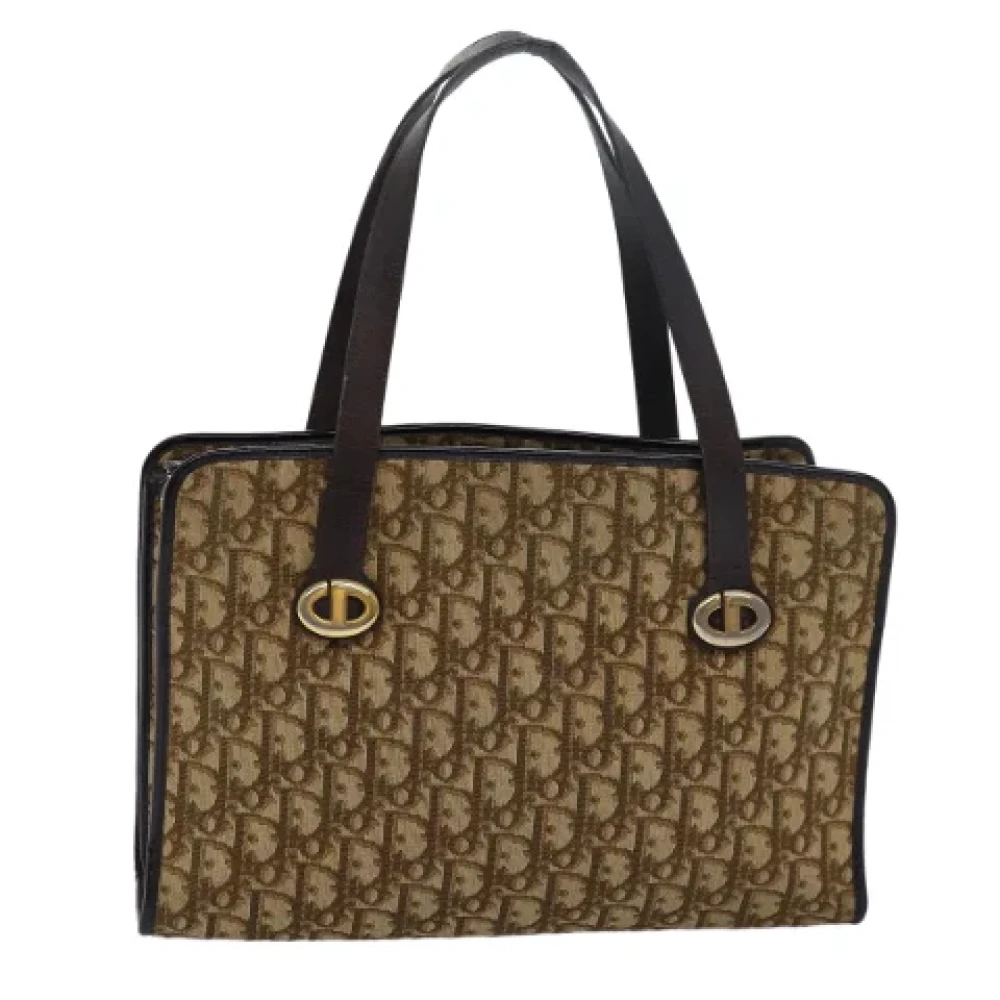 Dior Vintage Pre-owned Canvas handbags Brown Dames