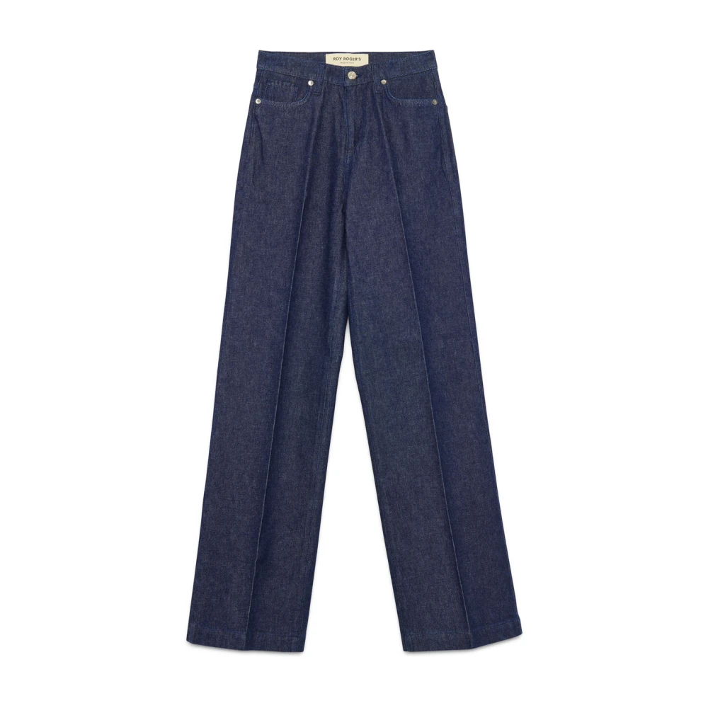 Roy Roger's Blauwe Loose-Fit High-Waisted Jeans Blue Dames