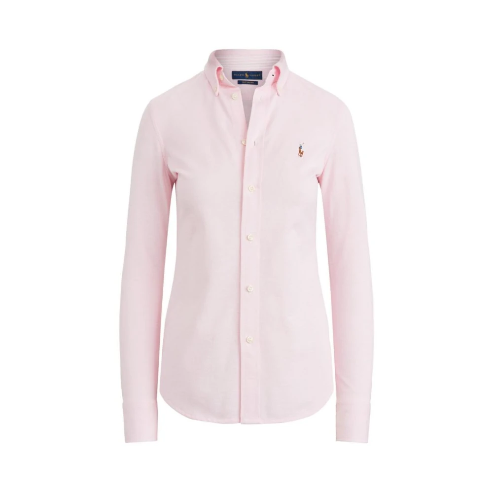 Ralph Lauren Donna Rosa Camicia Oxford Slim Fit In Maglia