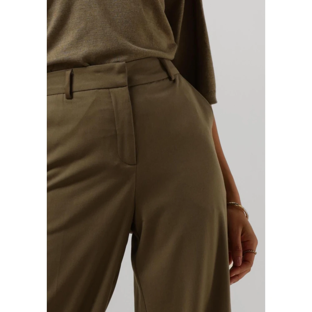 Minus Elegante Mid Waist Pant Olijf Green Dames